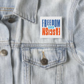 Knop 'Vrijheid boven fascisme' Vierkante Button 5,1 Cm (In situ)