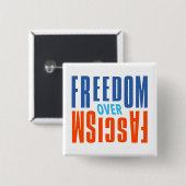 Knop 'Vrijheid boven fascisme' Vierkante Button 5,1 Cm (Voorkant /achterkant)