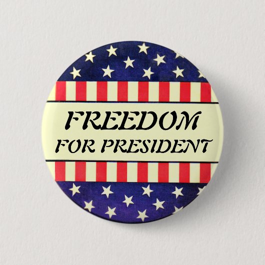 Knop Vrijheid voor President Ronde Button 5,7 Cm (Voorkant)
