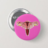 Knop vrouw reproductiesysteem ronde button 5,7 cm (Voorkant /achterkant)