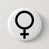 Knop Vrouw symbool Ronde Button 5,7 Cm (Voorkant)