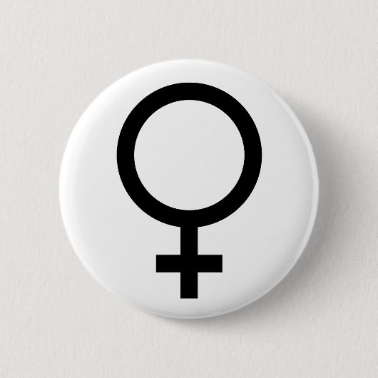 Knop Vrouw symbool Ronde Button 5,7 Cm (Voorkant)