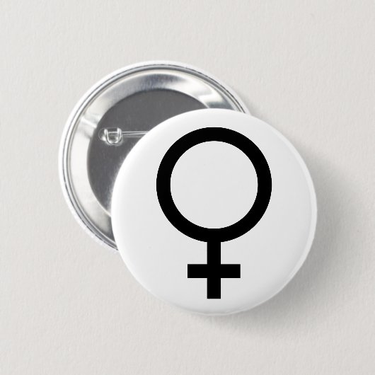 Knop Vrouw symbool Ronde Button 5,7 Cm (Voorkant /achterkant)