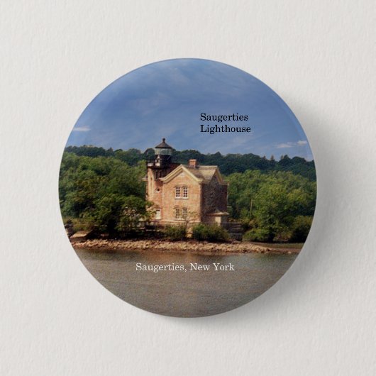 Knop vuurtoren Saugerties Ronde Button 5,7 Cm (Voorkant)
