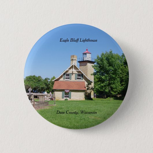 Knop Vuurtoren van Eagle Bluff Ronde Button 5,7 Cm (Voorkant)