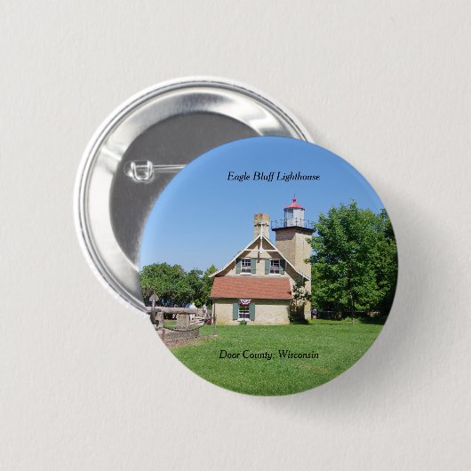 Knop Vuurtoren van Eagle Bluff Ronde Button 5,7 Cm (Voorkant /achterkant)