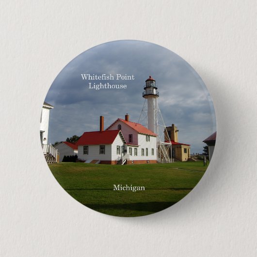 Knop vuurtoren Whitefish Point Ronde Button 5,7 Cm (Voorkant)
