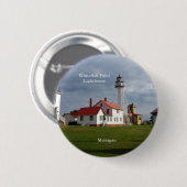 Knop vuurtoren Whitefish Point Ronde Button 5,7 Cm (Voorkant /achterkant)