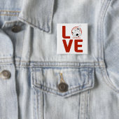 Knop Waggin' Tails LOVE Vierkante Button 5,1 Cm (In situ)