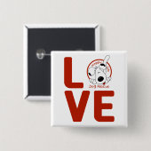 Knop Waggin' Tails LOVE Vierkante Button 5,1 Cm (Voorkant /achterkant)