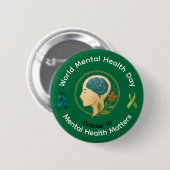 Knop - Wereldgezondheidsdag Ronde Button 5,7 Cm (Voorkant /achterkant)