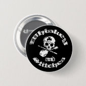Knop Whiskey en Stitches logo Ronde Button 5,7 Cm (Voorkant /achterkant)
