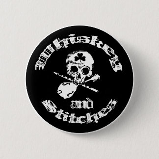 Knop Whiskey en Stitches logo Ronde Button 5,7 Cm