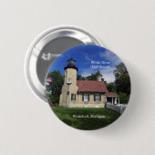 Knop White River Lighthouse Ronde Button 5,7 Cm (Voorkant /achterkant)