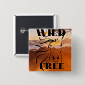 Knop Wilde en Vrije Vierkante Button 5,1 Cm (Voorkant /achterkant)