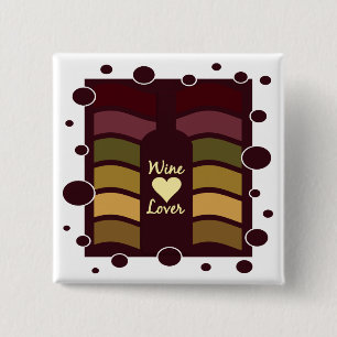 Knop Wine Lover Vierkante Button 5,1 Cm