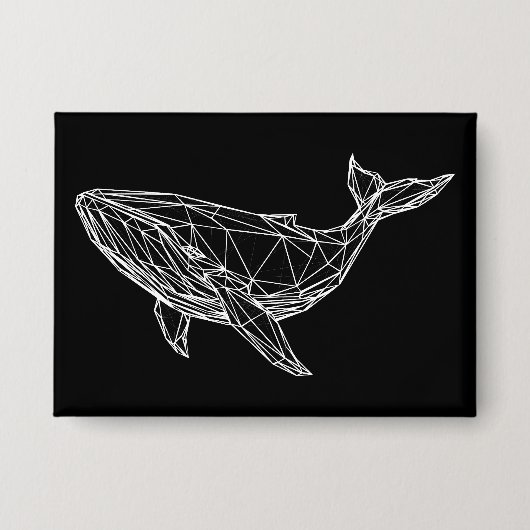 Knop Witte Walvis Minimalistisch  Button (Voorkant)