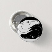 Knop Yin Yang paarden Ronde Button 3,2 Cm (Voorkant /achterkant)
