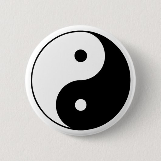 knop Yin Yang Ronde Button 5,7 Cm (Voorkant)