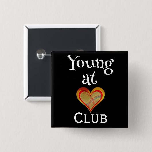 Knop Young at Hart Club Vierkante Button 5,1 Cm (Voorkant /achterkant)