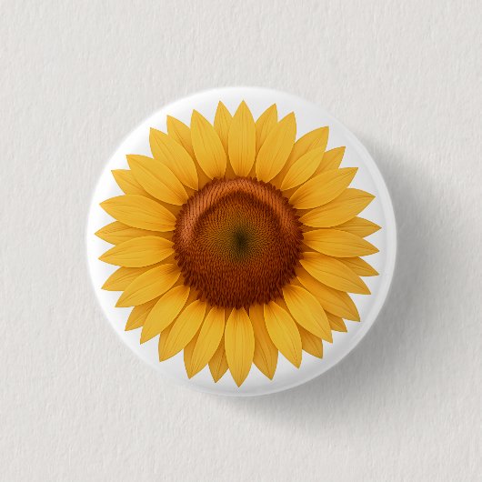 Knop - Zonnebloem Ronde Button 3,2 Cm (Voorkant)