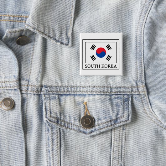 Knop Zuid-Korea Vierkante Button 5,1 Cm (In situ)