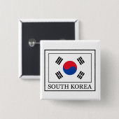 Knop Zuid-Korea Vierkante Button 5,1 Cm (Voorkant /achterkant)