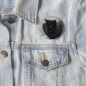 Knop Zwart katje Ronde Button 5,7 Cm (In situ)