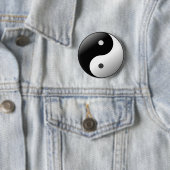 Knop Zwart-wit Yin Yang Symbol Ronde Button 5,7 Cm (In situ)