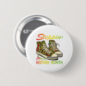 Knop-Zwarte Geschiedenis Maand Knop Set Ronde Button 5,7 Cm (Voorkant /achterkant)