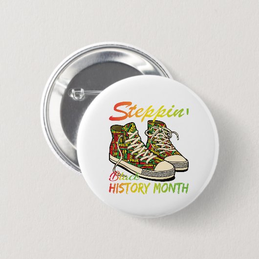 Knop-Zwarte Geschiedenis Maand Knop Set Ronde Button 5,7 Cm (Voorkant /achterkant)