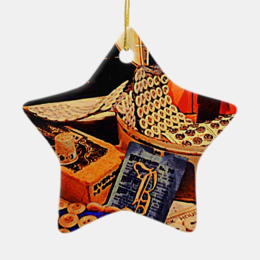 Knopen en drukkers keramisch ornament (Voorkant)