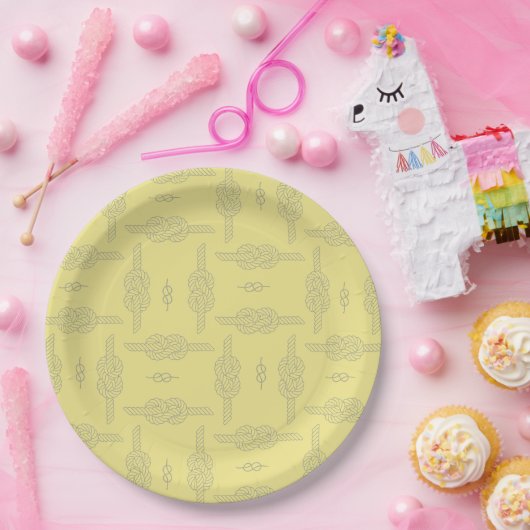 "Knopen & touwen – Nautisch ontwerp" Papieren Bordje (Feest)