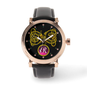 KNOPEN VAN GEMSTONE MONOGRAM VAN DE KNOPTE VAN DE  HORLOGE
