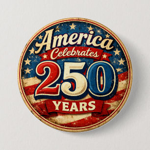 Knopje in vintage-stijl voor Amerika's 250e verjaa Ronde Button 7,6 Cm