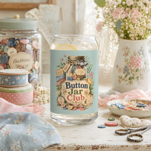 Knopjespot Club Cottagecore Naai Collage Blikvorm Glas