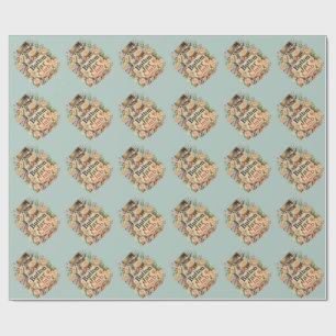 Knopjespot Club Cottagecore Naai Collage Cadeaupapier