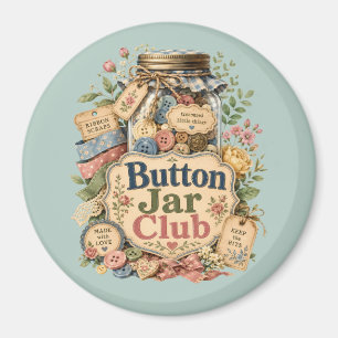Knopjespot Club Cottagecore Naai Collage Magneet