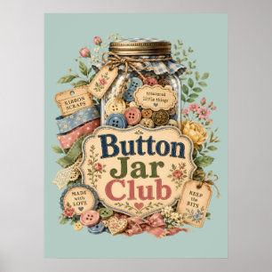 Knopjespot Club Cottagecore Naai Collage Poster