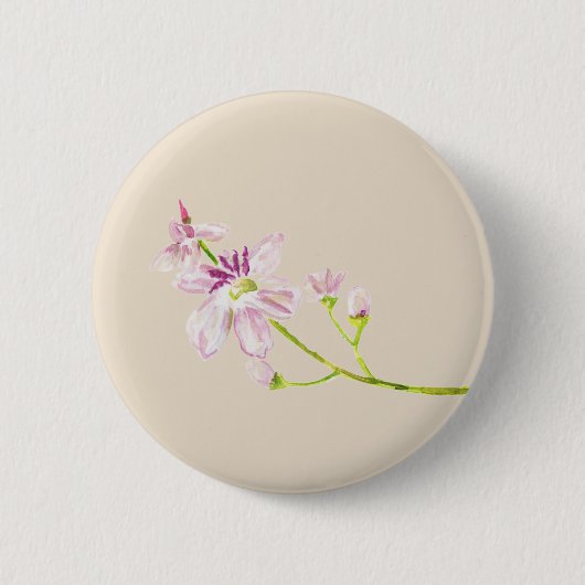 Knoppen bloemig vanille thema ronde button 5,7 cm (Voorkant)