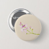Knoppen bloemig vanille thema ronde button 5,7 cm (Voorkant /achterkant)