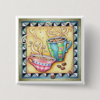 KNOPPEN - COOLE BONEN! KOFFIEKUNST VIERKANTE BUTTON 5,1 CM