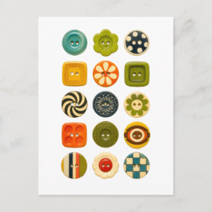 Knoppen in vintage-stijl uit de jaren 60 briefkaart