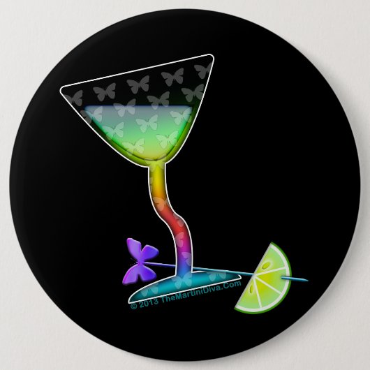 KNOPPEN - VLINDER MARTINI RONDE BUTTON 6,0 CM (Voorkant)