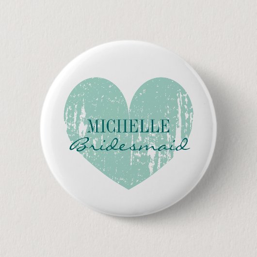 knoppen voor blauwgroen hartbridesmaïden | Geperso Ronde Button 5,7 Cm (Voorkant)
