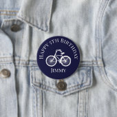 Knopspeld Fijne xde verjaardag Jongen Fiets Blauw Ronde Button 7,6 Cm (In situ)
