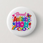 Knopspeld Proud Autistic Mom | Ronde Button 5,7 Cm (Voorkant)