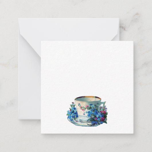 KNOPTEKAART:  TEACUP NOTITIEKAARTJE (Voorkant)