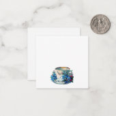 KNOPTEKAART:  TEACUP NOTITIEKAARTJE (Voorkant / Achterkant in situ)