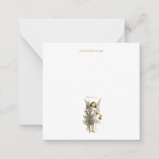 KNOPTEKAART: VINTAGE CHRISTMAS ANGEL NOTITIEKAARTJE (Voorkant)